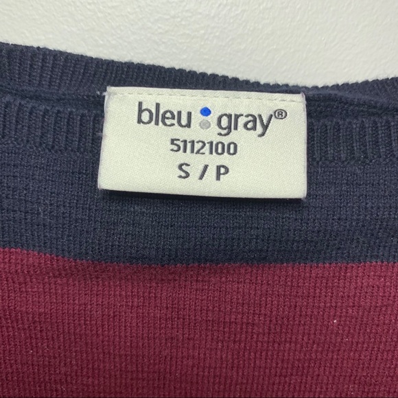 S Navy and Burgundy Long Sleep Top - Picture 3 of 3